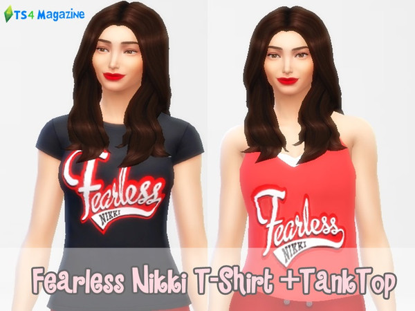 Sims 4 — WWE Fearless Nikki Tanktop + T-Shirt Set by TheSims4Magazine — WWE Fearless Nikki Tanktop + T-Shirt Set. I hope