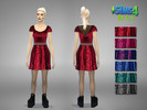 Sims 4 — Velvet skater dress with belt by LadyShadows2 — Velvet skater dress with studded belt in 6 different colors