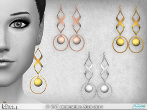 Sims 4 — CATcorp Metal Earrings Set by CATcorp — NEW MESH for TS4! 7 colors included. Hope you like it. Do not retexture!