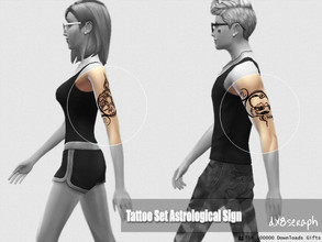 Sims 4 — TattooSet AstrologicalSign by dx8seraph — TattooSet AstrologicalSign This set including 2 CC. - Male Left Arm