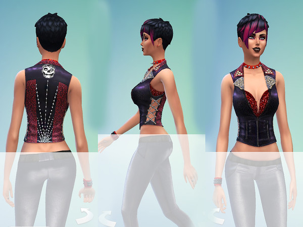 Sims 4 — RockStar Vest by monopolistic — Everything is cool about rock n roll, from music, to rockers to concerts and no