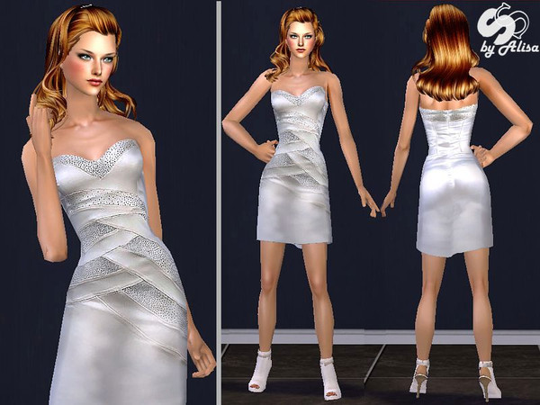 The Sims Resource - White cocktail dress