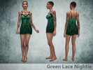 Sims 4 — Green Lace Nightie by oldmember_Yayael2 — My first attempt of recoloring :) Because I didn't know how to do, the
