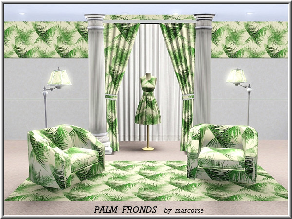Sims 3 — Palm Fronds_marcorse by marcorse — Themed pattern: floating green fronds from a palm tree