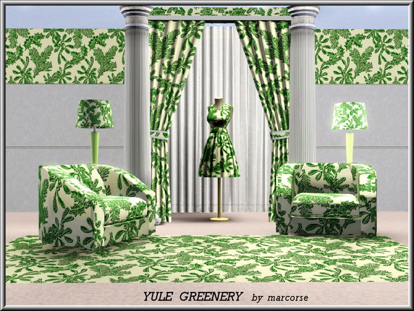 Sims 3 — Yule Greenery_marcorse by marcorse — Themed pattern: Sprays of greenery for your Sims Xmas decorating: holly,