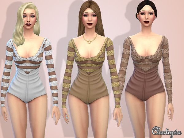 Sims 4 — Set5- 1950's Retro Hollywood Jumpsuit by Cleotopia — This wonderful, 1950's old hollywood inspired piece is a