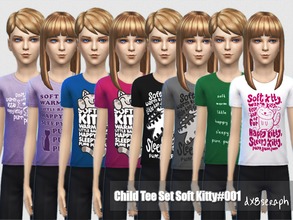 Sims 4 — Child Tee Set Soft Kitty#001 by dx8seraph — Child Tee Set Soft Kitty#001 For Child , Both for Boys and Girls.