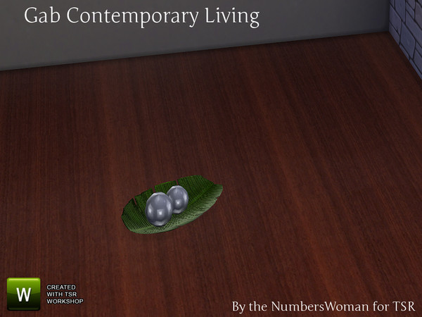 Sims 4 — Gab Contemporary Living Leaf Sculpture by TheNumbersWoman — Comfortable yet modern for your stylish sims.