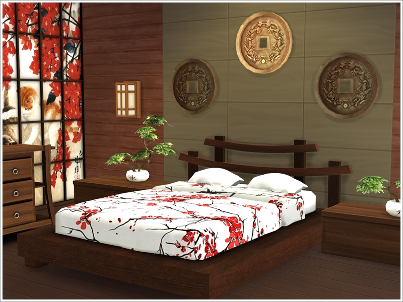 The Sims Resource Asian Bedroom, Asian Bed Frame