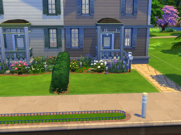 Sims 4 — Twin house by cashynia — Side by side, these twin homes are perfect for Sims just starting out - instant