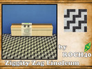 Sims 4 — Ziggity Zag Linoleum by ROCH40 — Black & White Zig-Zag Carpet
