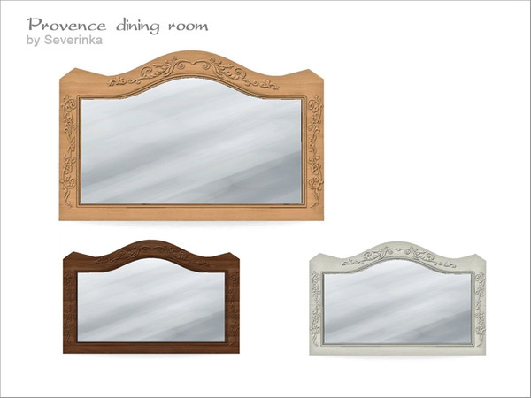 Sims 4 — Wall mirror by Severinka_ — Wall mirror with carved frame in the Provencal style 3 colors of wood: white, alder