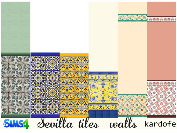 Sims 4 — kardofe_Walls_Sevilla_tiles by kardofe — Nice and fresh typical old tiles from Seville decoration