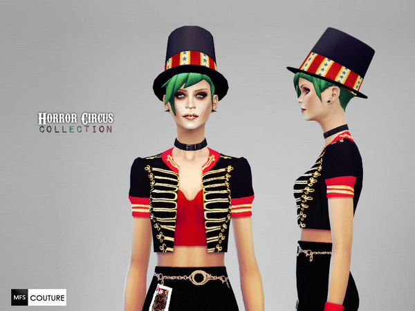 Sims 4 — HC Ring-Master Hat by MissFortune — This ring-master hat is part of the horror circus collection! Check it out