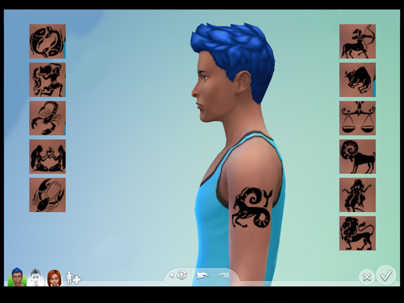Sims 4 The Sims Resource | Western Zodiac Tattoos for Males by TSR Creator