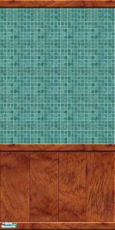 Sims 2 — TC49 Zillah's Bathroom - Wall Tile-Wood by tlkaska — This teal tiled bathroom with yellow roses was designed for