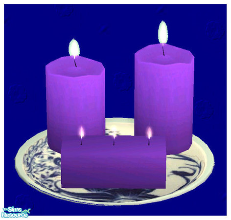 Sims 2 — Candle set III-Purple candle recolor by Paleoanth — Part III of my candle set. This miniset features two round