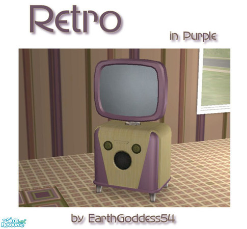 Sims 2 — Retro Living in Purple - TV by EarthGoddess54 — Part of the Retro Living in Purple living room set. Enjoy!