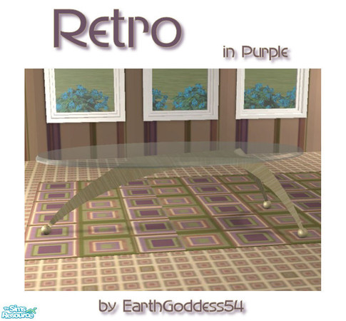 Sims 2 — Retro Living in Purple - Coffee Table by EarthGoddess54 — Part of the Retro Living in Purple living room set.