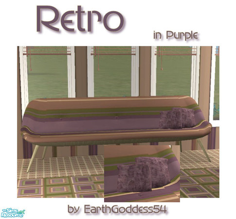 Sims 2 — Retro Living in Purple - Sofa by EarthGoddess54 — Part of the Retro Living in Purple living room set. Enjoy!