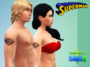 Sims 4 — Superman Logo Tattoo v2 by Nightflier — 