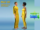 Sims 4 — Bruce Lee jumpsuit style sportswear by Nightflier — Pants and Shirt for male. Tank top and leggins for female.