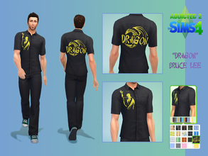 Sims 4 —  by Nightflier — The Bruce Lee 'Dragon' shirt works for male sims, teens up to elder.