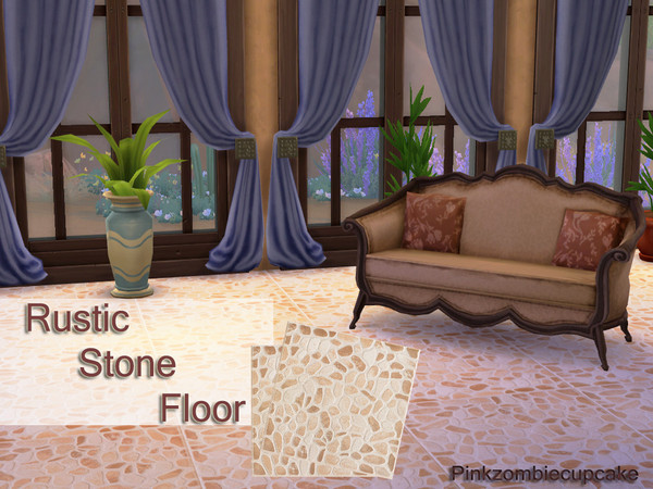 Sims 4 — Rustic Stone Floor by Pinkzombiecupcakes — New rustic high quality floor ,in natural and beautiful colors. Build