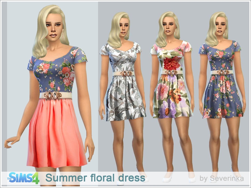 The Sims Resource - Summer floral dress