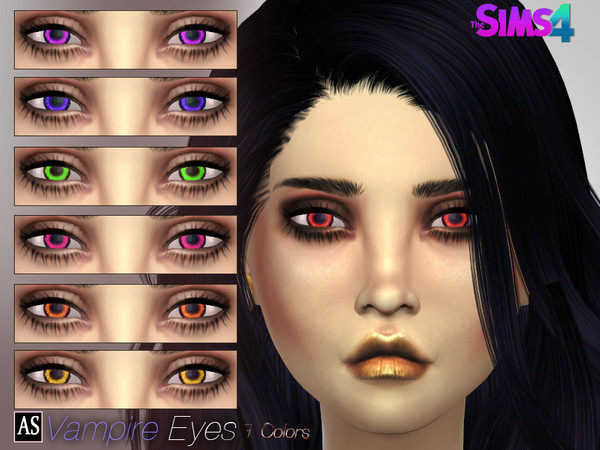 Sims 4 — Vampire Eyes (Non-Default) by Alexandra_Sine — Vampire Eyes: - 7 Colors: Fuchsia, Green, Orange, Pink, Purple,