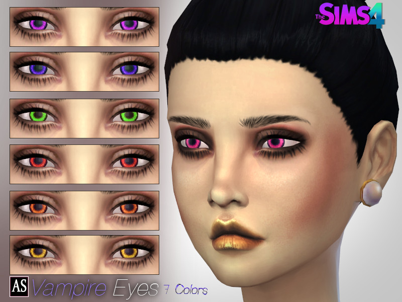 Sims 4 The Sims Resource | Pink Vampire Eyes (Non-Default) by TSR Creator