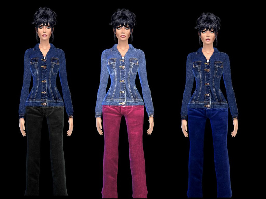 The Sims Resource - colorfull casual denim outfits
