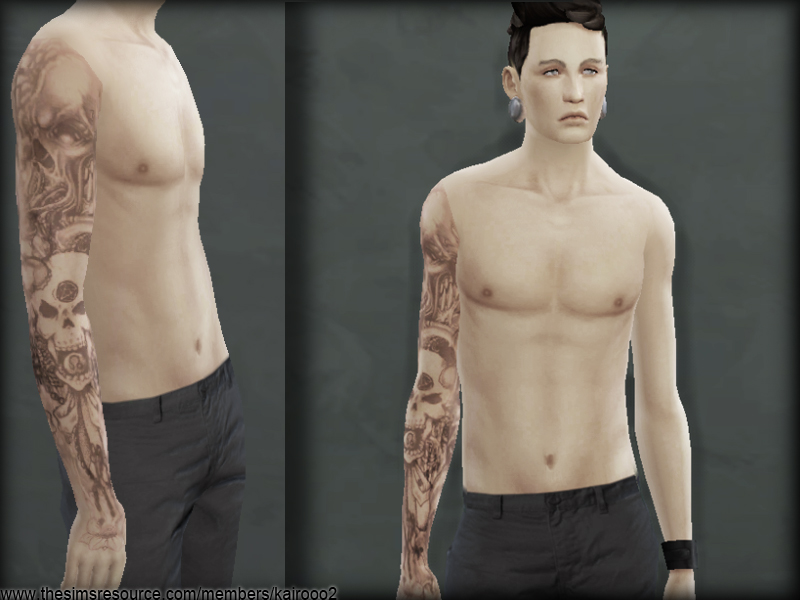 Sims 4 - YA/M Grill Sleeve Tattoo v1 (Left & Right opt) by kairooo2 - G...
