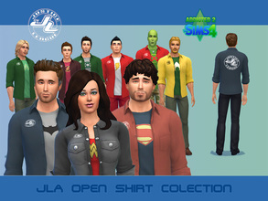 Sims 4 — JLA Open Shirt Collection by Nightflier — 