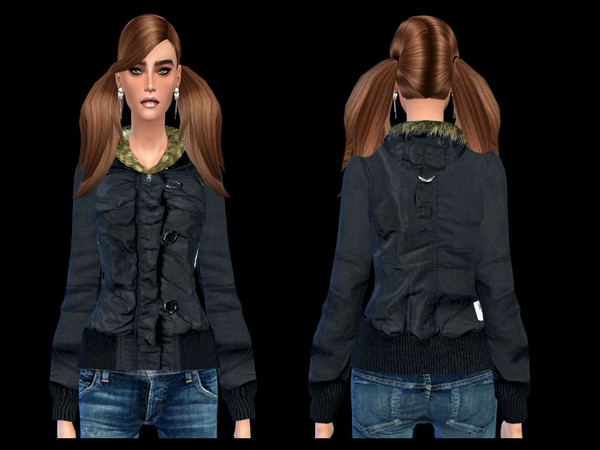 Sims 4 — cool dark grey winter jacket by Awesomesims4 — cool dark grey winter jacket for female