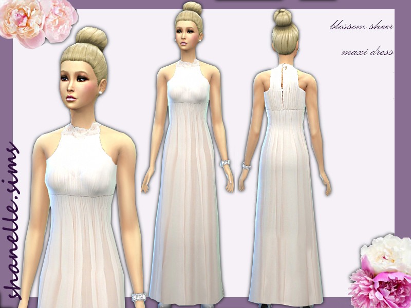 Sims 4 The Sims Resource | white formal maxi dress by TSR Creator