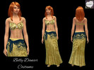 Sims 4 — Belly Dancer Costume by Cocobuzz — A two piece belly dancer costume. 1) A shimmery golden belly dancing top with