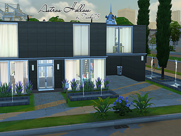 Sims 4 — Astros Hollow by Tacha752 — Unique and modern home for a growing family. Comes with pool, garage, observatory