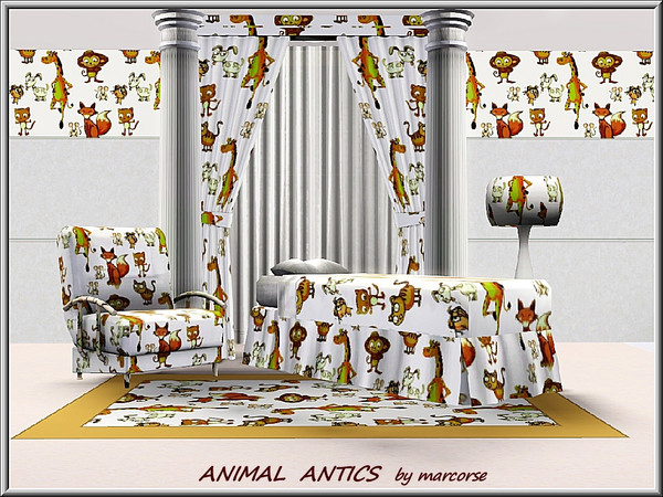 Sims 3 — Animal Antics_marcorse by marcorse — Patterns Themed; Cartoon animals in a random repeat