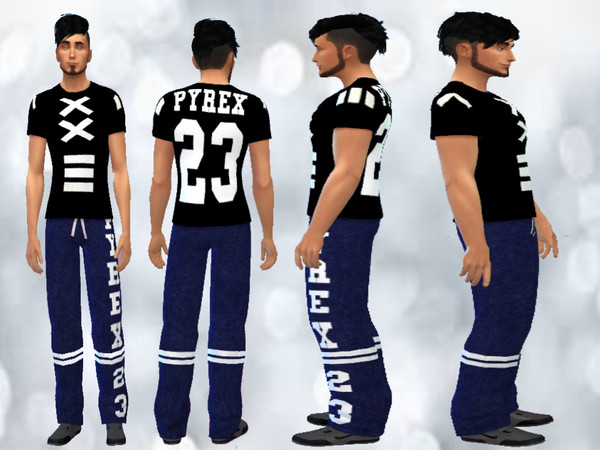 Sims 4 — sporty pants by sarahlasshes — Navy blue sporty pants for A/T/YA/E everyday wear. The pants have a logo 'PYREX