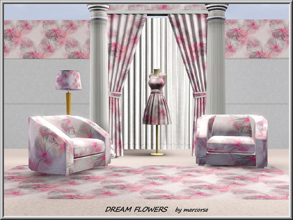 Sims 3 — Dreamflowers_marcorse by marcorse — Fabric pattern: dreamy floral design in pink