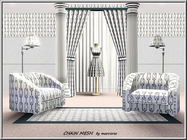 Sims 3 — Chain Mesh_marcorse by marcorse — Geometric pattern: vertical chain mesh design