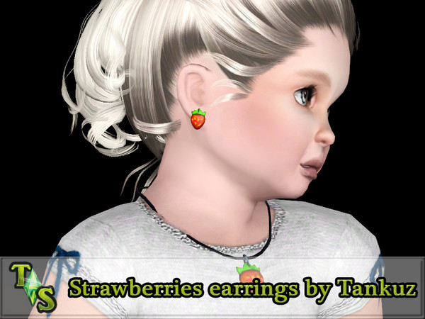 Sims 3 — Tankuz - Strawberries earrings- Toddler by Tankuz2 — Created for: The Sims 3 Age: Toddler