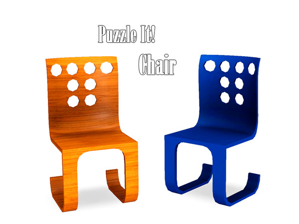 Sims 3 — Dining Chair PuzzleIt by Kiolometro — Objects for kids' room. Gather set itself. There are funny green-yellow