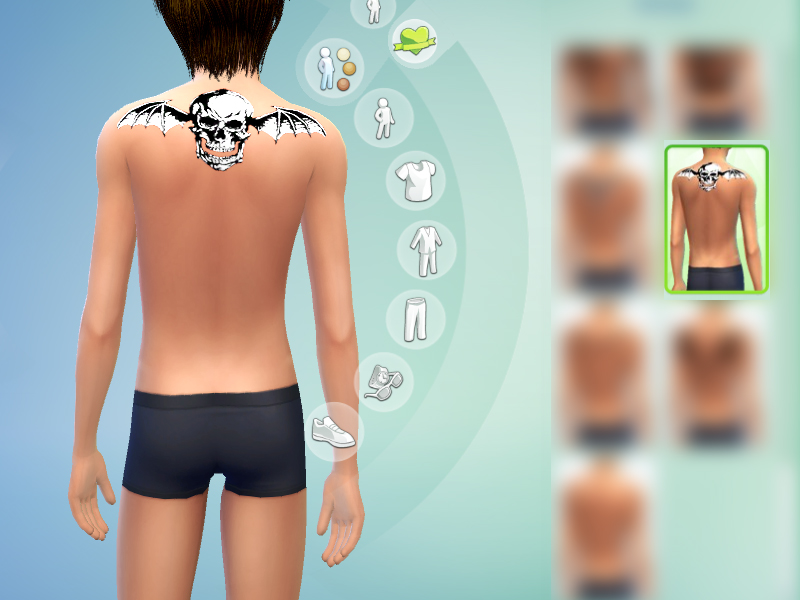 The Sims Resource - Avenged Sevenfold DeathBat Tattoo For Males
