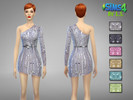 Sims 4 — One Sleeve Haute Couture Dress With Belt by LadyShadows2 — Custom haute couture one sleeve dress. Available in 6