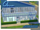 Sims 4 — Blue Gym and Pool by marietsy2 — Due to the addition of the pools, I felt that I needed a public pool. However,