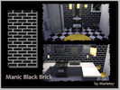 Sims 4 — Manic Black Brick Walls by marietsy2 — I recolored the original brick walls from the game. I was playing around