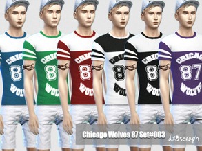 Sims 4 — Male Tee ChicagoWolves Set#003 by dx8seraph — Male Tee ChicagoWolves Set#003 For Male. This is a standalone CC,