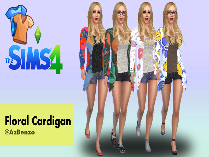 Sims 4 The Sims Resource | Floral Cardigan Design by TSR Creator